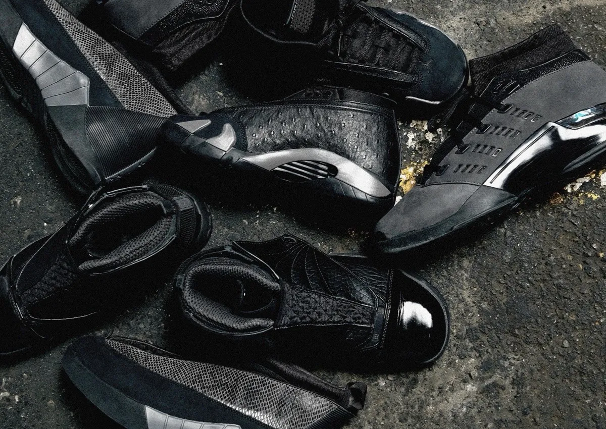 Air Jordan Black Pack 2026: Air Jordan 14 Low, 15, 16 y 17 Low en negro con texturas exóticas
