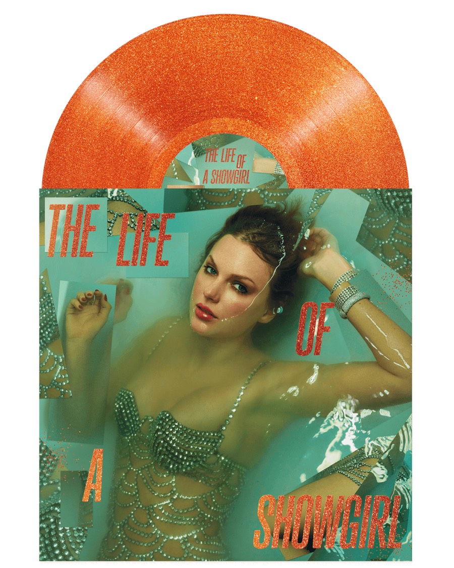 Edición oficial en vinilo naranja con brillos de