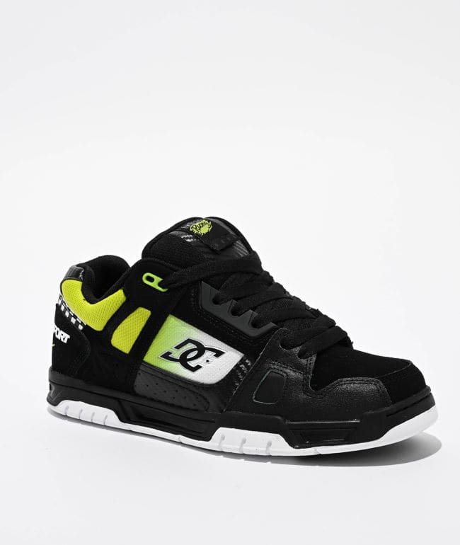 DC Stag Black, Green, & White Skate Shoes, foto 2