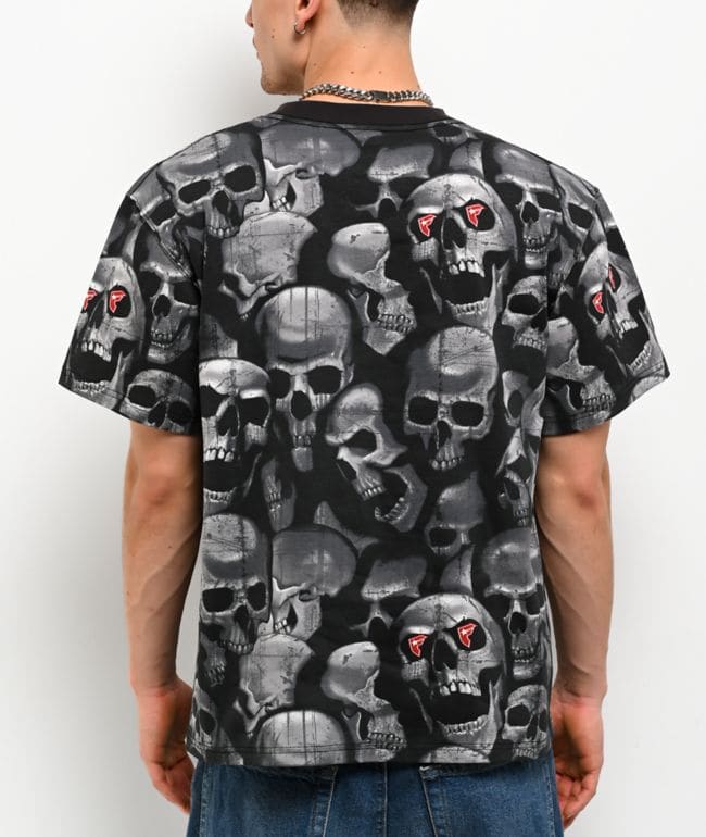 Famous Stars & Straps Skulls Black T-Shirt, foto 3