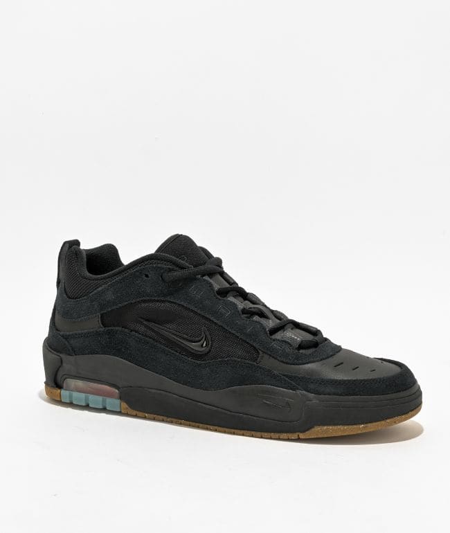 Tenis Nike SB Air Max Ishod en negro Anthracite con gamuza, malla y suela color goma
