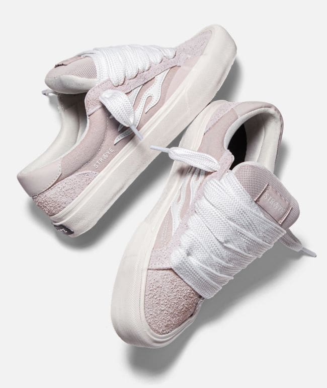 Straye Logan Puff Dusty Pink & White Skate Shoes, foto 3