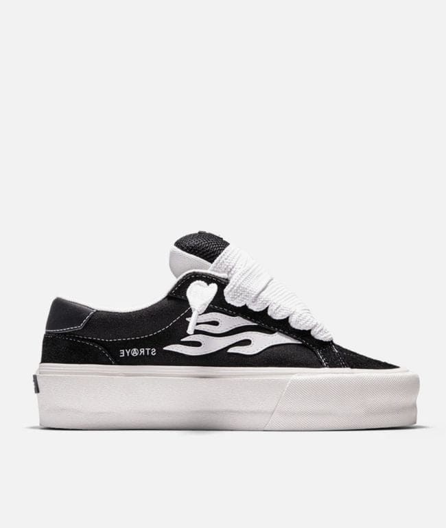 Straye Logan Stomper Black & White Skate Shoes, foto 2